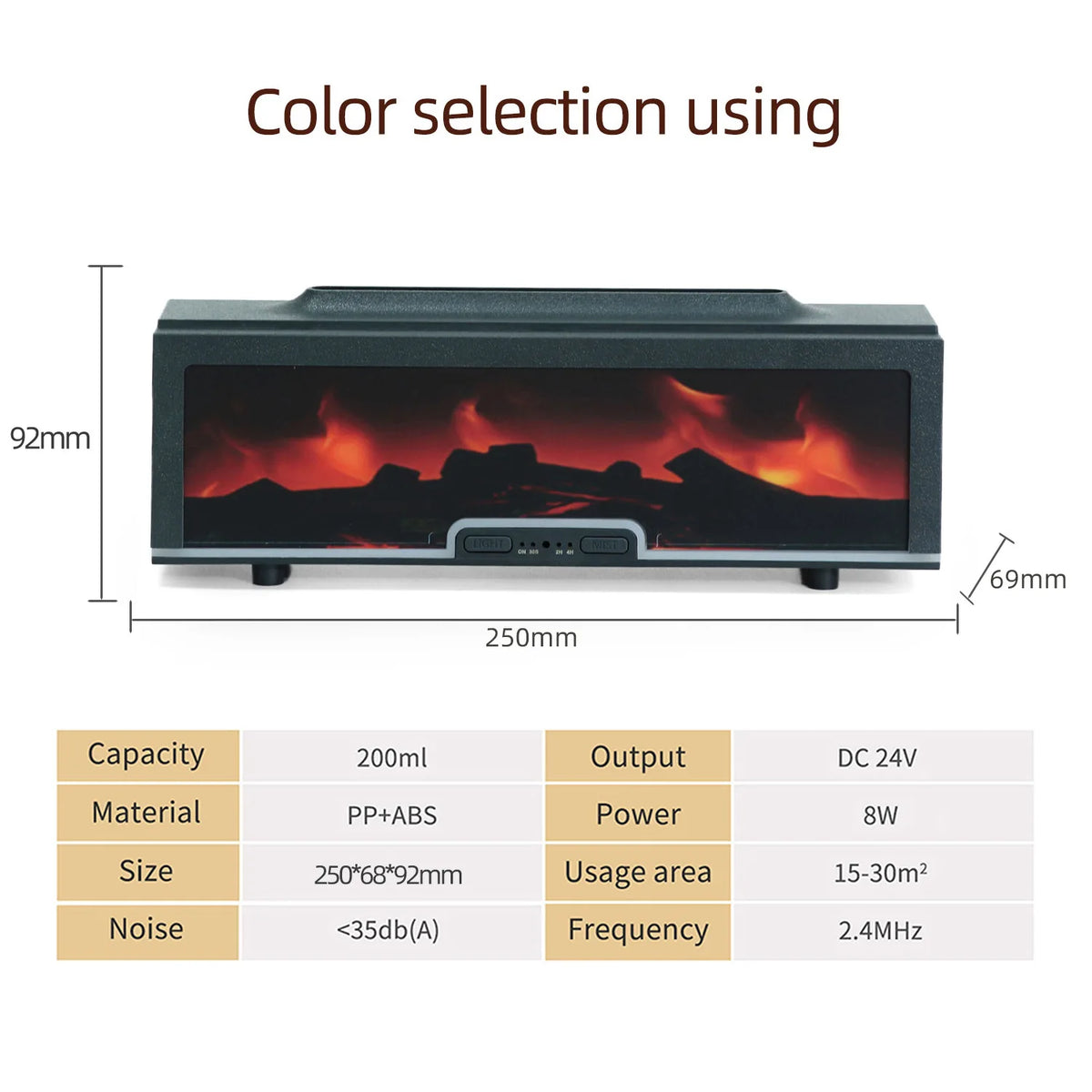 Aroma Humidifier Flame Essential Oil Diffuser Air Humidifier Aromatherapy Fragrance Diffuser with RGB Light and Remote Control