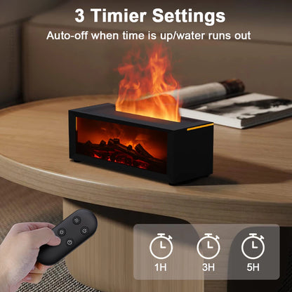 Fireplace Humidifier Flame Aroma Humidifier for Home Aromatherapy Fragrance Diffuser Essential Oil Diffuser with Remote Control